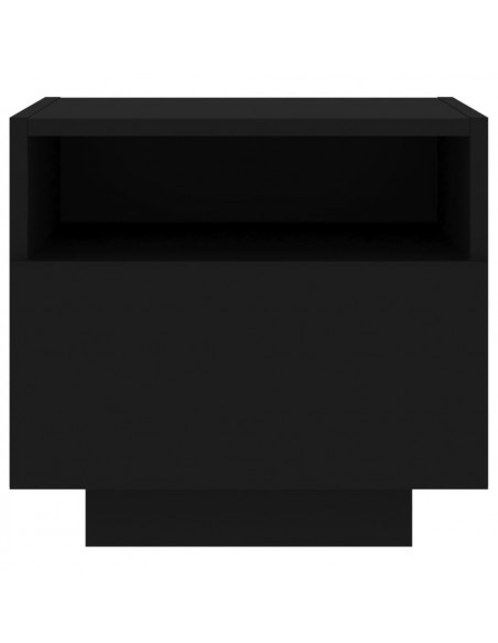 Comodino con Luci LED Nero 40x39x37 cm