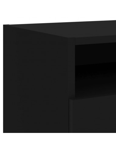 Comodino con Luci LED Nero 40x39x37 cm