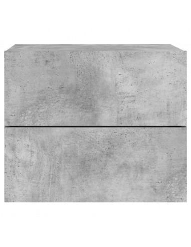 Comodini a Parete con Luci LED 2 pz Grigio Cemento