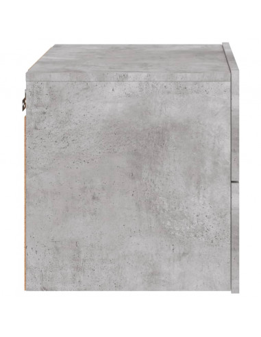 Comodini a Parete con Luci LED 2 pz Grigio Cemento