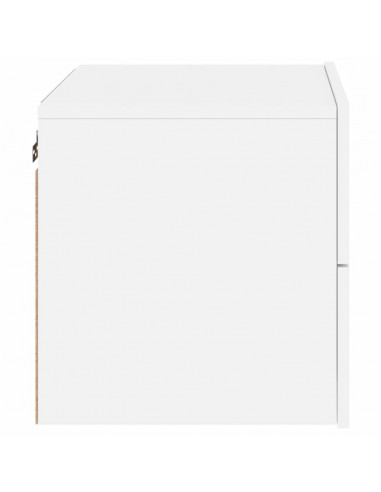 Comodino a Parete con Luci LED Bianco