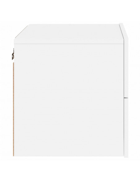 Comodino a Parete con Luci LED Bianco