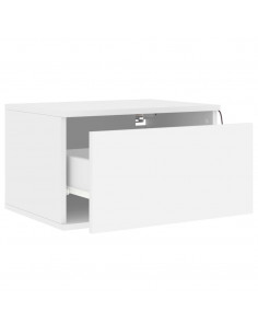 Comodini a Parete con Luci LED 2 pz Bianchi 2