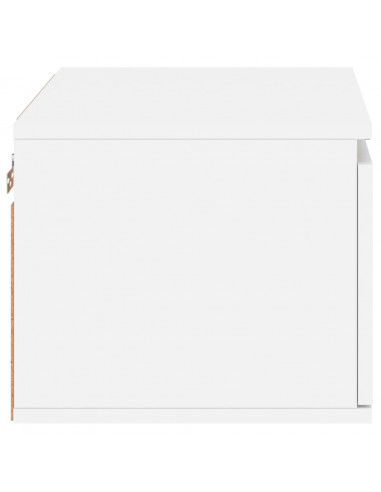 Comodini a Parete con Luci LED 2 pz Bianchi