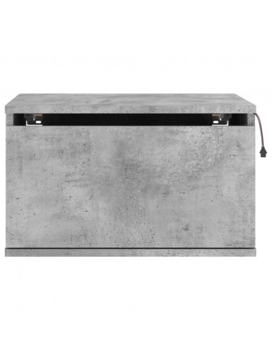 Comodini a Parete con Luci LED 2 pz Grigio Cemento