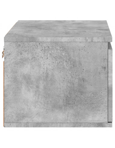 Comodini a Parete con Luci LED 2 pz Grigio Cemento