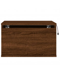 Comodino a Parete con luci LED Rovere Marrone 2