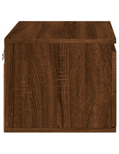 Comodino a Parete con luci LED Rovere Marrone