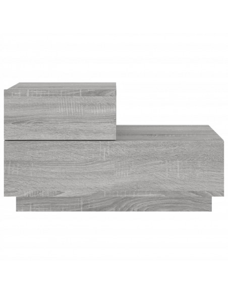 Comodino con Luci LED Grigio Sonoma 70x36x40,5 cm