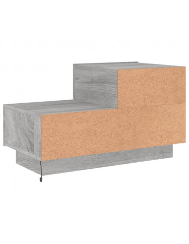 Comodino con Luci LED Grigio Sonoma 70x36x40,5 cm
