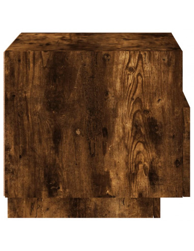 Comodino con Luci LED Rovere Fumo 40x39x37 cm
