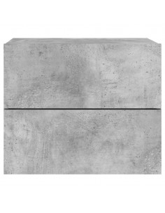 Comodino a Parete con Luci LED Grigio Cemento 2
