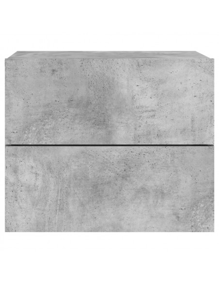 Comodino a Parete con Luci LED Grigio Cemento