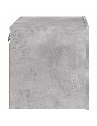 Comodino a Parete con Luci LED Grigio Cemento