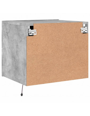 Comodino a Parete con Luci LED Grigio Cemento