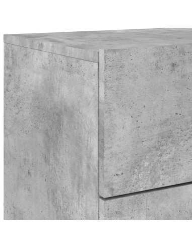 Comodino a Parete con Luci LED Grigio Cemento