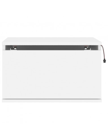 Comodino a Parete con Luci LED Bianco