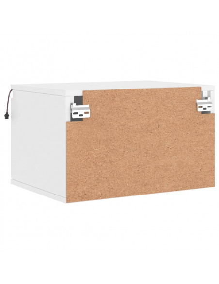 Comodino a Parete con Luci LED Bianco
