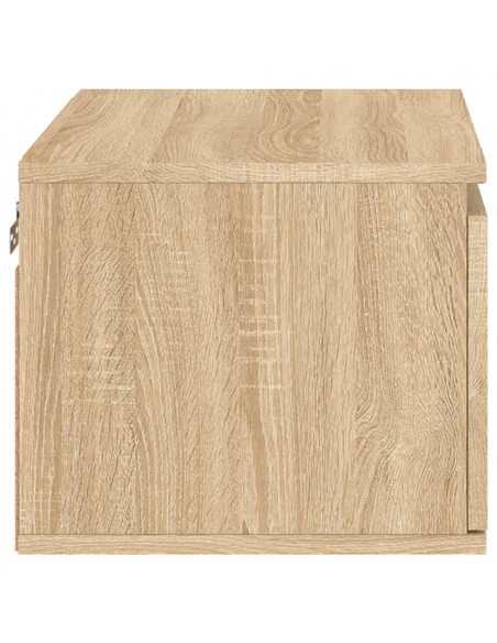 Comodino a Parete con luci LED Rovere Sonoma