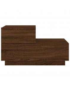 Comodino con Luci LED Rovere Marrone 70x36x40,5 cm 2