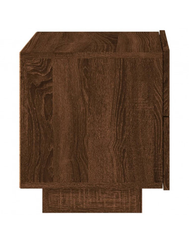 Comodino con Luci LED Rovere Marrone 70x36x40,5 cm