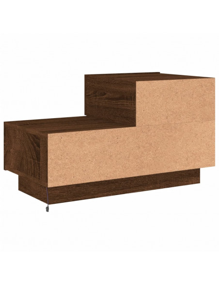 Comodino con Luci LED Rovere Marrone 70x36x40,5 cm