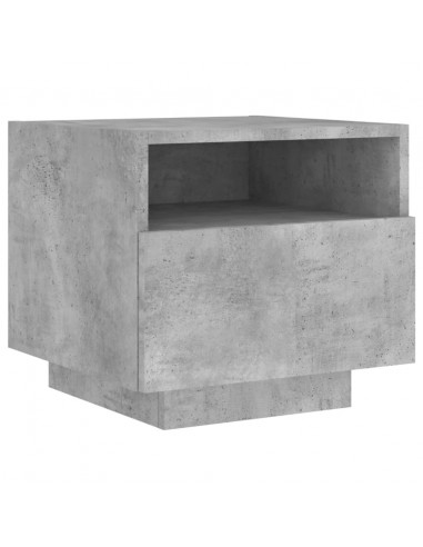 Comodini con Luci LED 2pz Grigio Cemento 40x39x37 cm