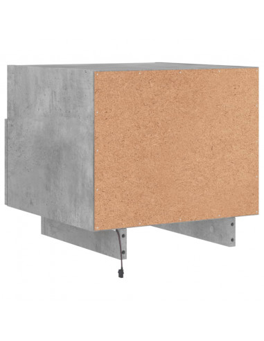 Comodini con Luci LED 2pz Grigio Cemento 40x39x37 cm