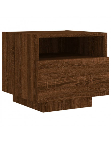 Comodini con Luci LED 2pz Rovere Marrone 40x39x37 cm