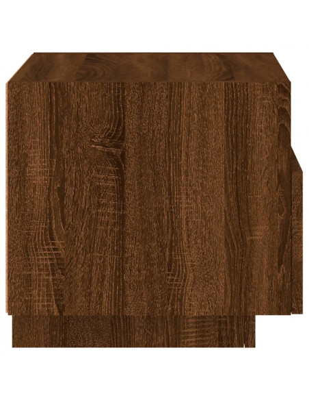 Comodini con Luci LED 2pz Rovere Marrone 40x39x37 cm