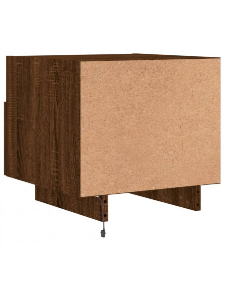 Comodini con Luci LED 2pz Rovere Marrone 40x39x37 cm