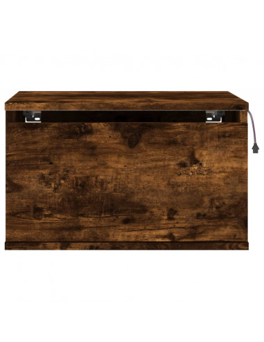 Comodino a Parete con luci LED Rovere Fumo