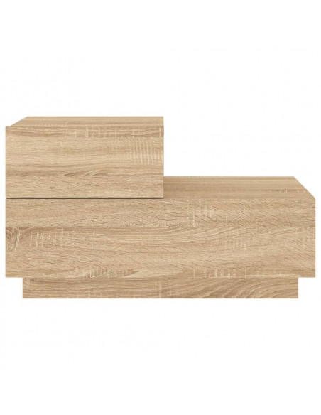 Comodino con Luci LED Rovere Sonoma 70x36x40,5 cm