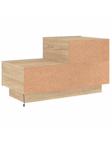 Comodino con Luci LED Rovere Sonoma 70x36x40,5 cm
