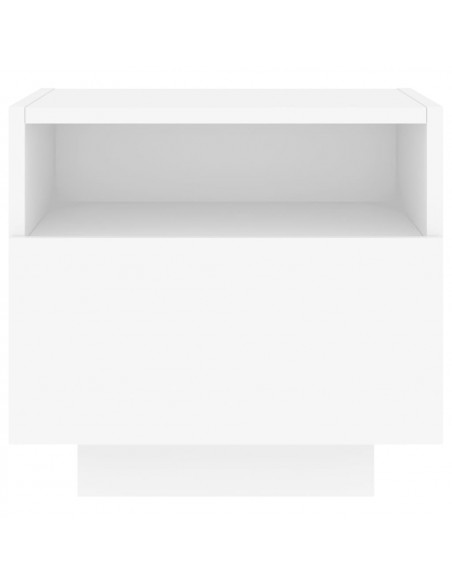 Comodino con Luci LED Bianco 40x39x37 cm