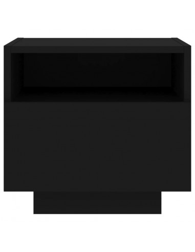 Comodini con Luci LED 2pz Neri 40x39x37 cm