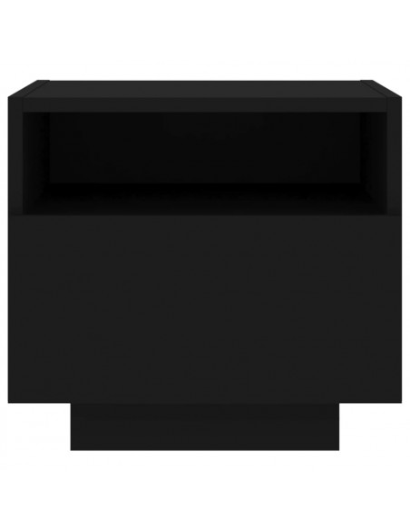 Comodini con Luci LED 2pz Neri 40x39x37 cm