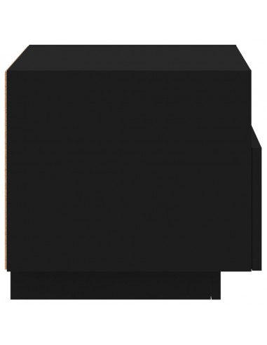 Comodini con Luci LED 2pz Neri 40x39x37 cm