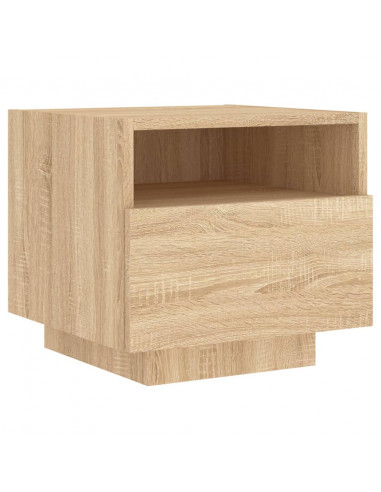 Comodini con Luci LED 2pz Rovere Sonoma 40x39x37 cm