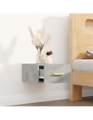 Comodino a Muro Grigio Cemento 35x35x20 cm