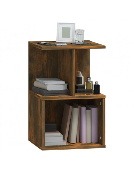 Comodino Rovere Fumo 35x35x55 cm in Legno Multistrato