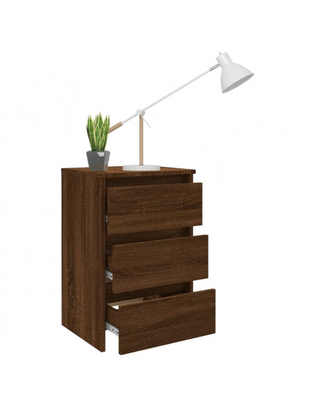 Comodini Rovere Marrone 2 pz 40x35x62,5 cm in Legno Multistrato