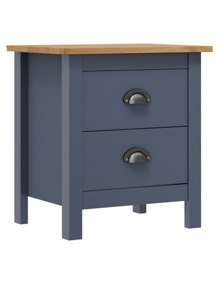 Comodini Hill Grigi 2 pz 46x35x49,5 cm in Legno di Pino