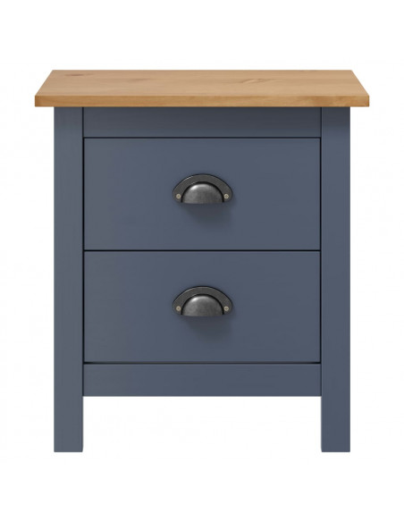 Comodini Hill Grigi 2 pz 46x35x49,5 cm in Legno di Pino