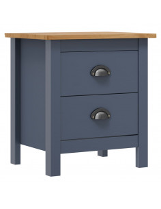 Comodino Hill Grigio 46x35x49,5 cm Legno Massello di Pino 2