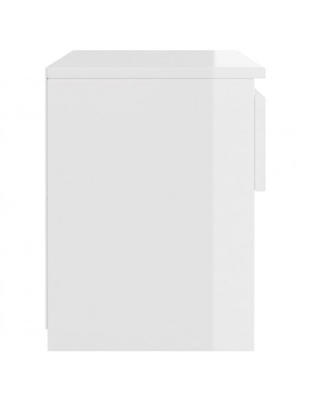 Comodino Bianco Lucido 40x30x39 cm in Legno Multistrato