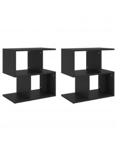 Comodini 2pz Neri 50x30x51,5 cm in Legno Multistrato 2