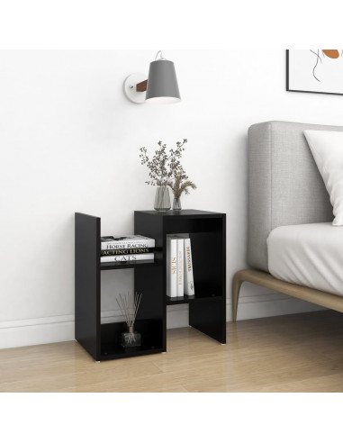 Comodini 2pz Neri 50x30x51,5 cm in Legno Multistrato