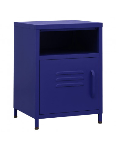 Comodino Blu Marino 35x35x51 cm in Acciaio