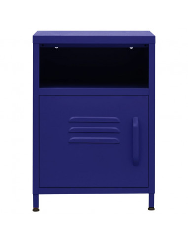 Comodino Blu Marino 35x35x51 cm in Acciaio